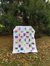 Load image into Gallery viewer, "Corner Stars" - Throw Quilt