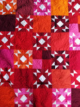 Load image into Gallery viewer, "Golden Lattice" - Modern Throw Quilt