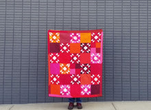 Load image into Gallery viewer, "Golden Lattice" - Modern Throw Quilt