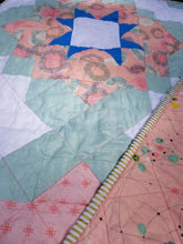 Load image into Gallery viewer, "Vintage Tiles" Quilt - Feminine Baby Quilt