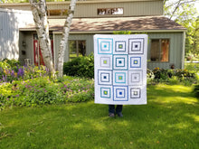 Load image into Gallery viewer, &quot;Playhouse&quot; - Modern Log Cabin, Toddler Quilt