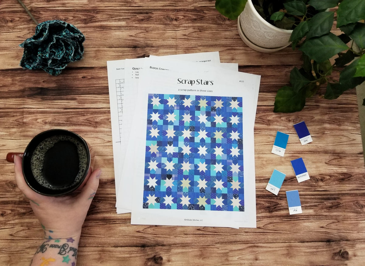 Scrap Stars Quilt PDF Pattern – Hillside Stitches