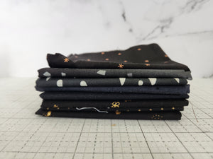 Black Fat Quarter Bundle - 8 Metallic Prints