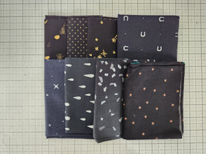 Black Fat Quarter Bundle - 8 Metallic Prints