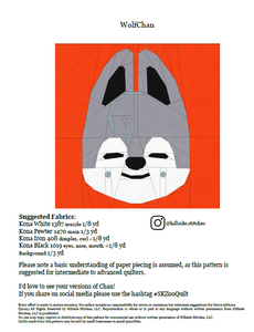 Wolf Foundation Paper Pieced PDF Pattern