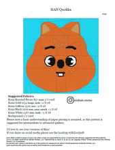 Load image into Gallery viewer, Quokka Foundation Paper Pieced PDF Pattern