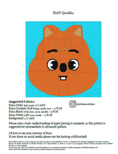 Load image into Gallery viewer, Quokka Foundation Paper Pieced PDF Pattern