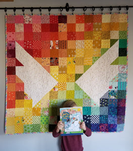 "Simple Wings" - Rainbow Throw Quilt