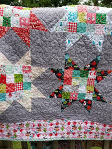 "Scrappy Stars" - Christmas Twin Quilt