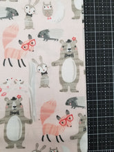 Load image into Gallery viewer, Woodland Fabric, Bears, Foxes, Bunnies, Porcupines, Owls, Forest, Whimsical, One Yard