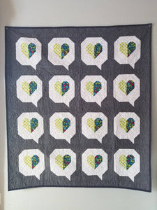 "I Heart You" - Throw Quilt