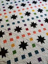 Load image into Gallery viewer, &quot;Starburst Chain&quot; - Rainbow Star Full Quilt