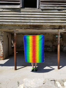 "Ladder Quilt" - Modern Rainbow Baby Quilt